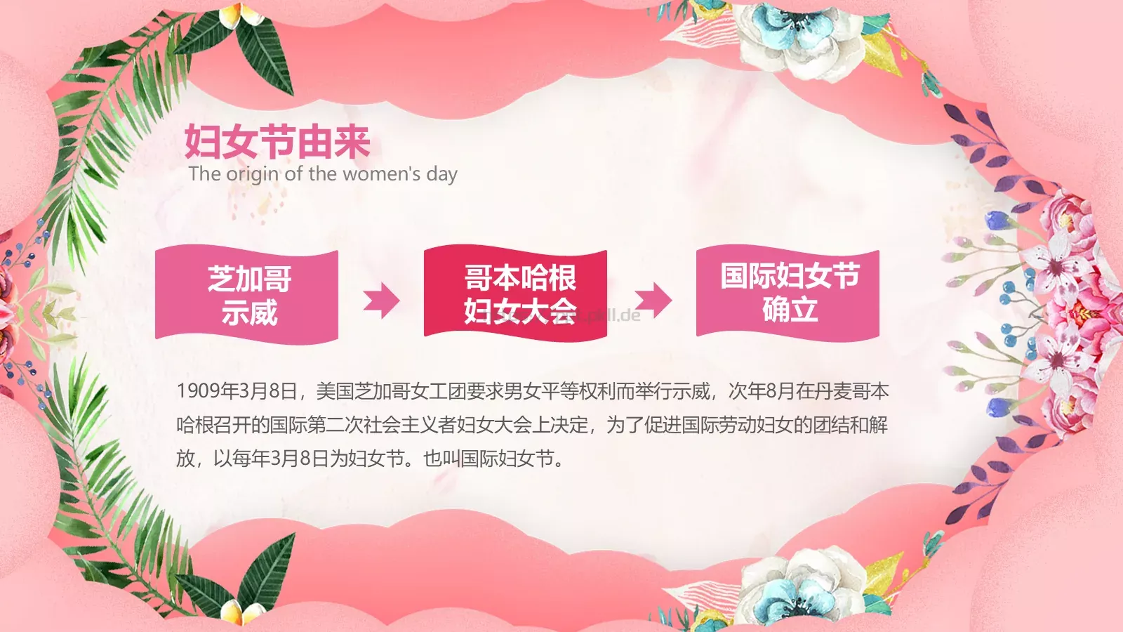 妇女节主题班会PPT模板 第 5 页预览图