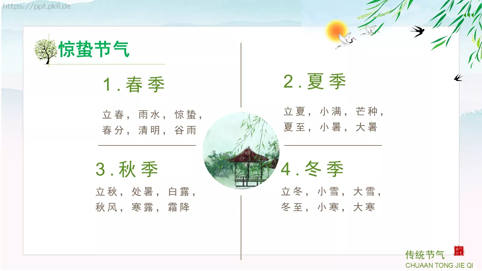 中小学传统节气主题班会PPT模板 第 6 页预览图