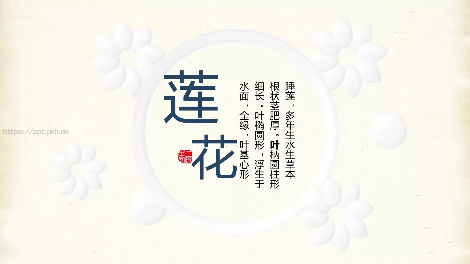 睡莲多年生水生草本PPT模板 第 1 页缩略图