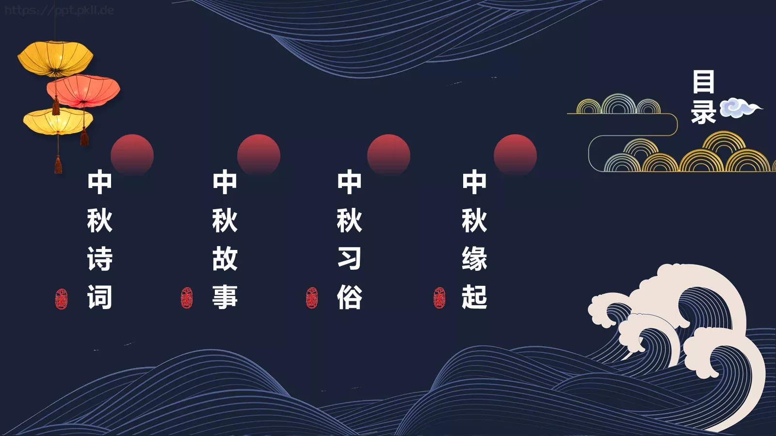 中秋节PPT模板 第 2 页缩略图