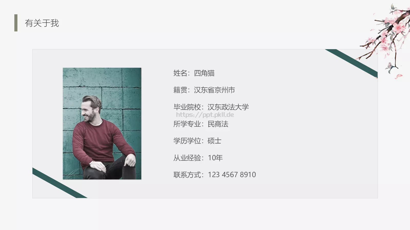 个人介绍PPT模板 第 4 页缩略图