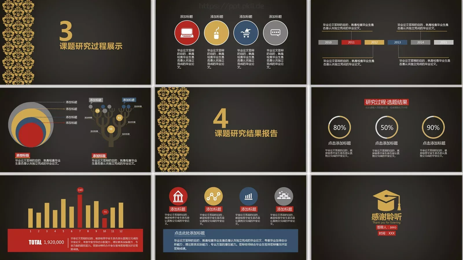精致毕业答辩PPT模板 第 3 页缩略图