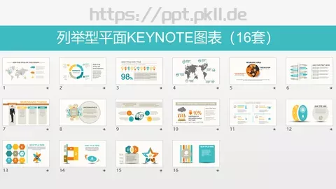 列举型平面图表PPT模板 缩略图