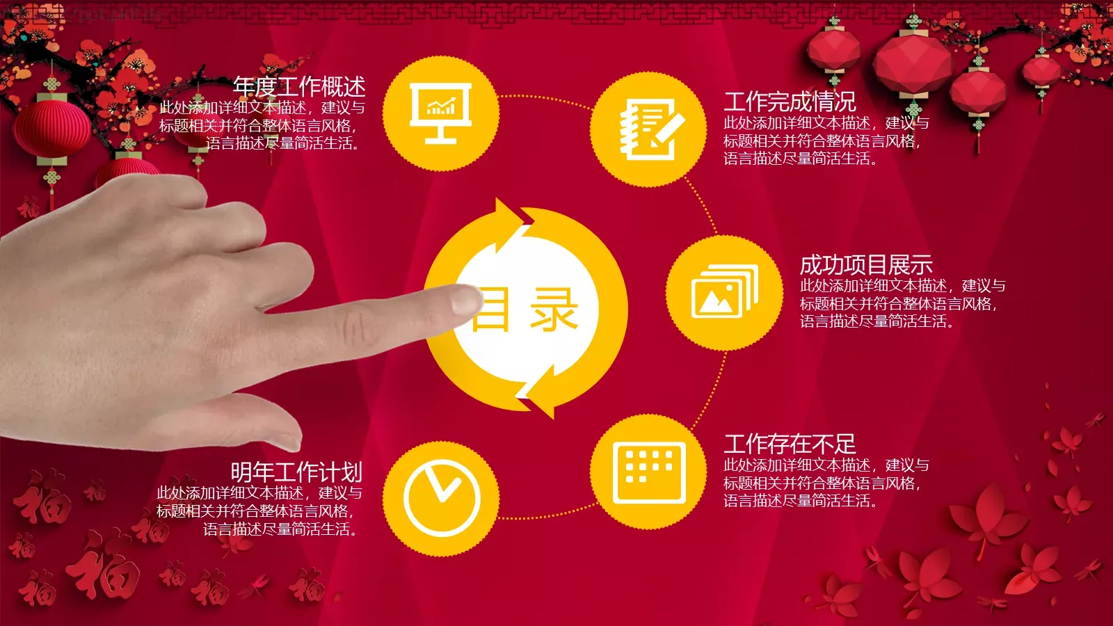 年度工作汇报PPT模板 第 2 页缩略图