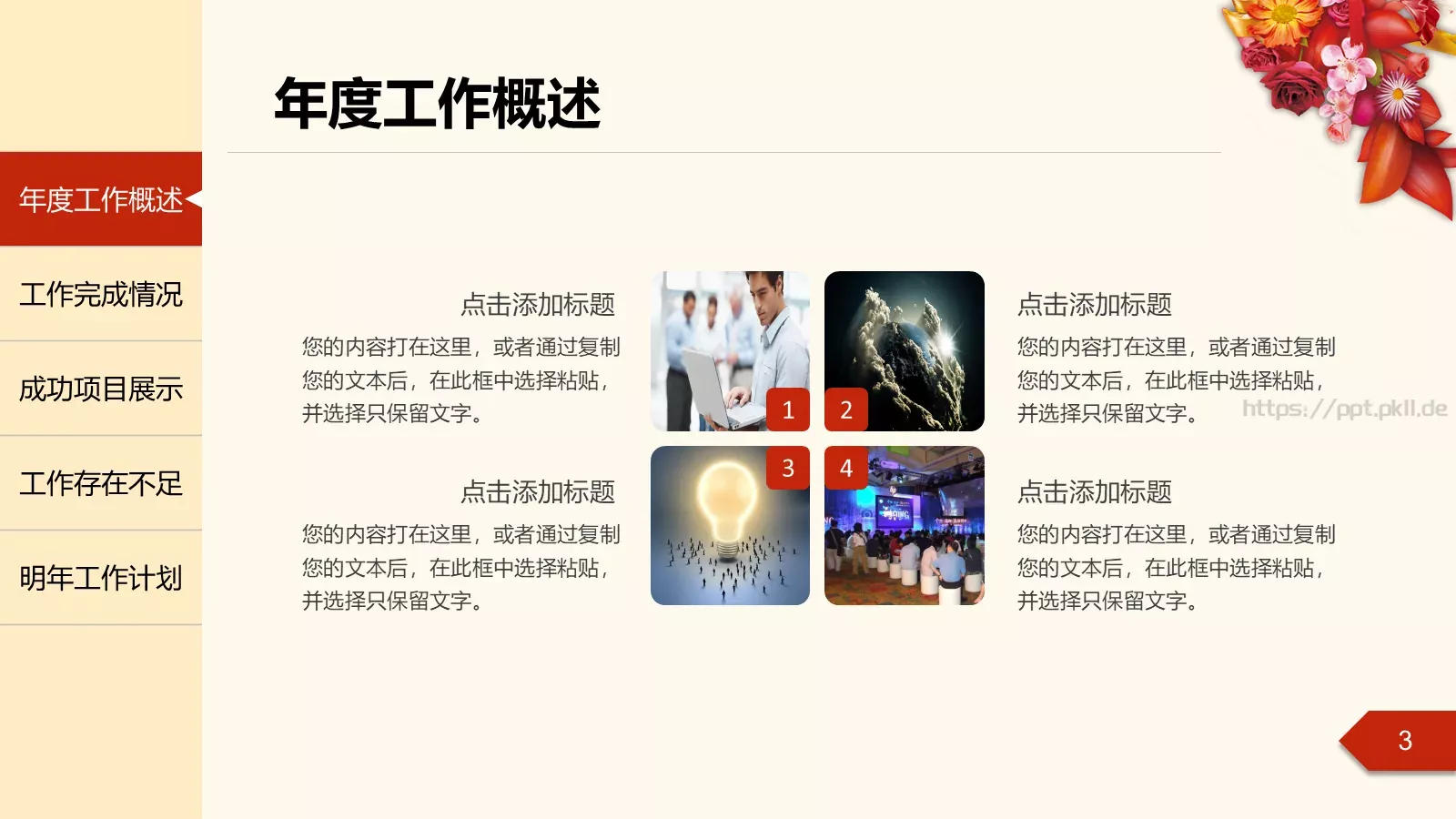 年度工作总结汇报PPT模板 第 3 页缩略图