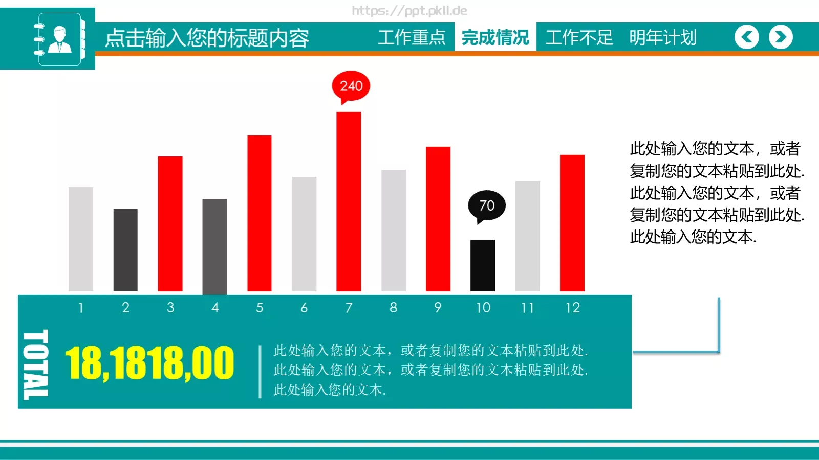 年度工作汇报PPT模板 第 12 页预览图