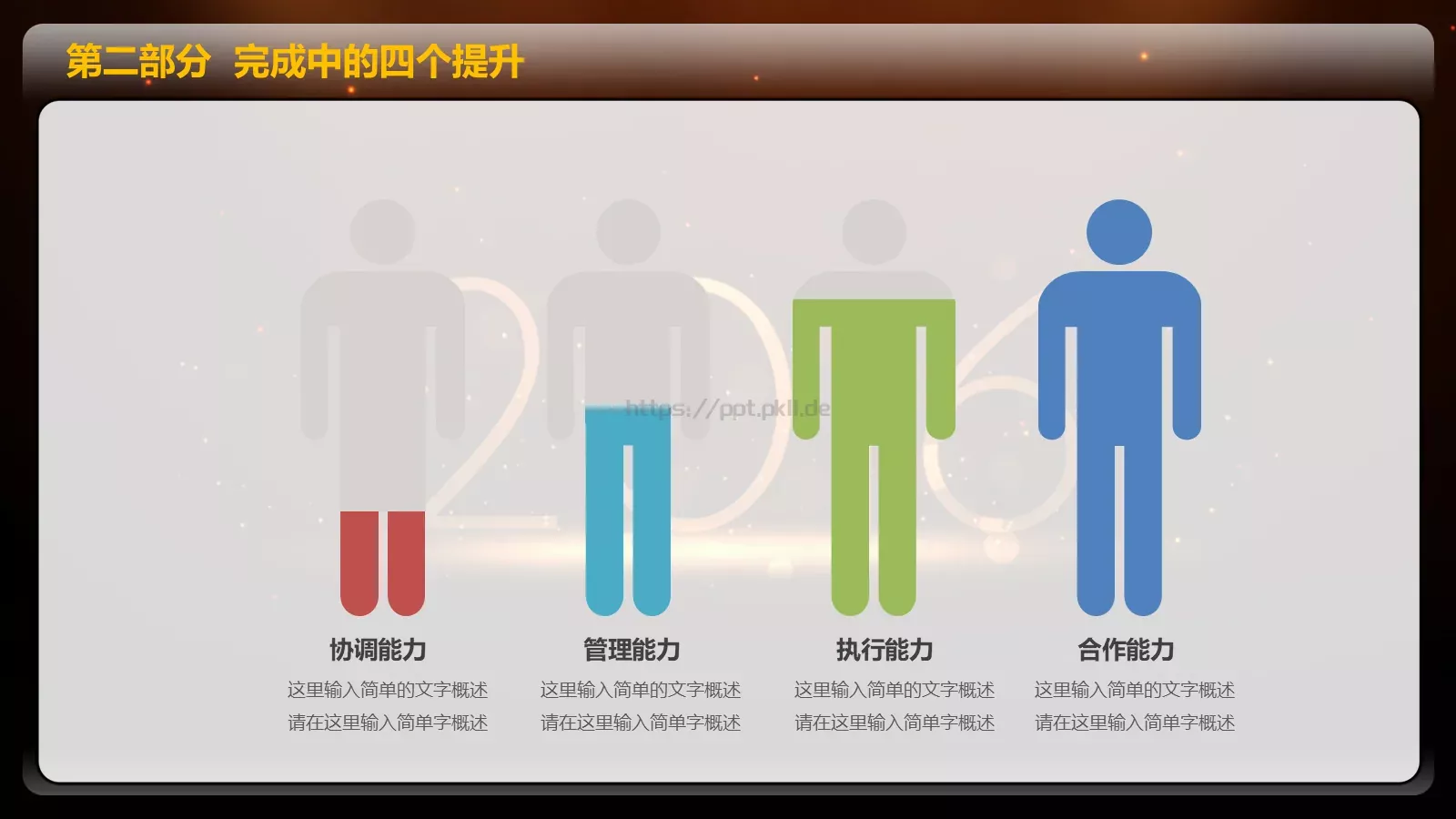 一个成长的年度年终总结PPT模板 第 18 页预览图