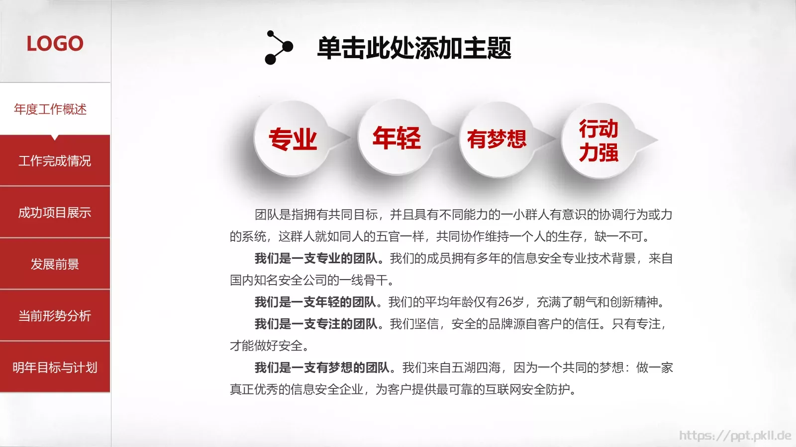 年终总结PPT模板 第 4 页缩略图