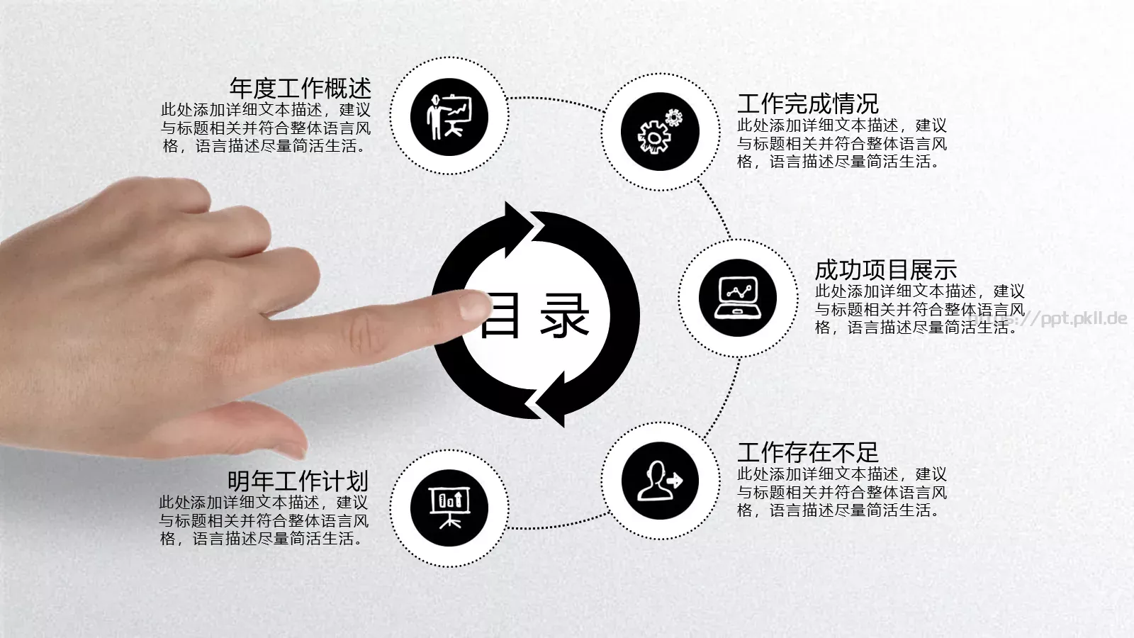 工作总结PPT模板 第 2 页缩略图