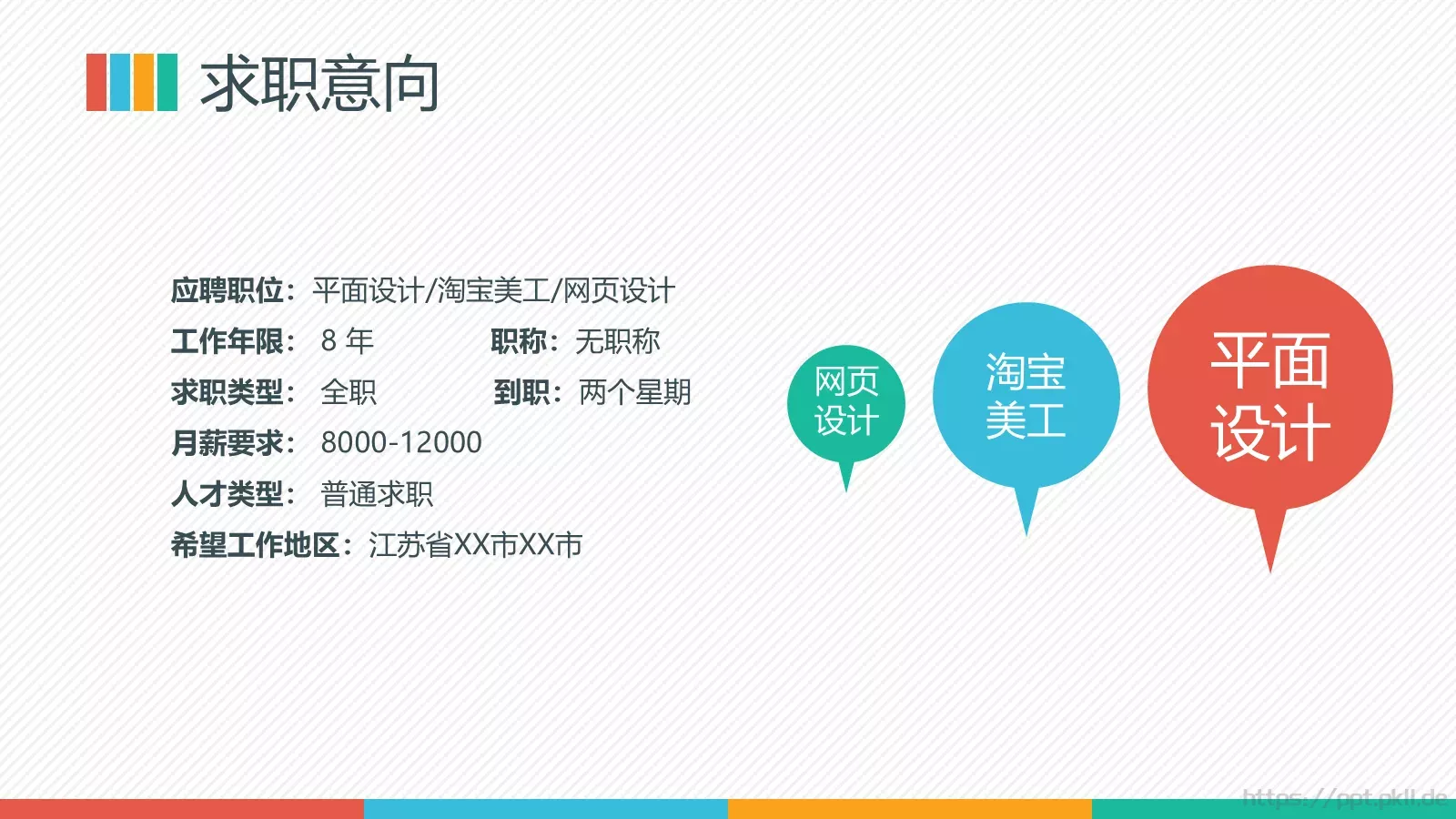 平面设计应聘个人简历PPT模板 第 3 页缩略图