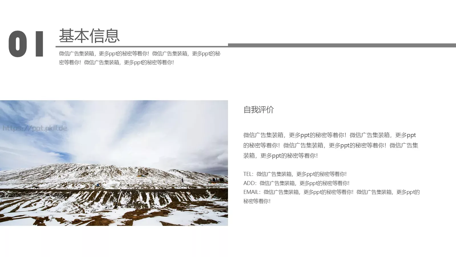 个人简历PPT模板 第 4 页缩略图