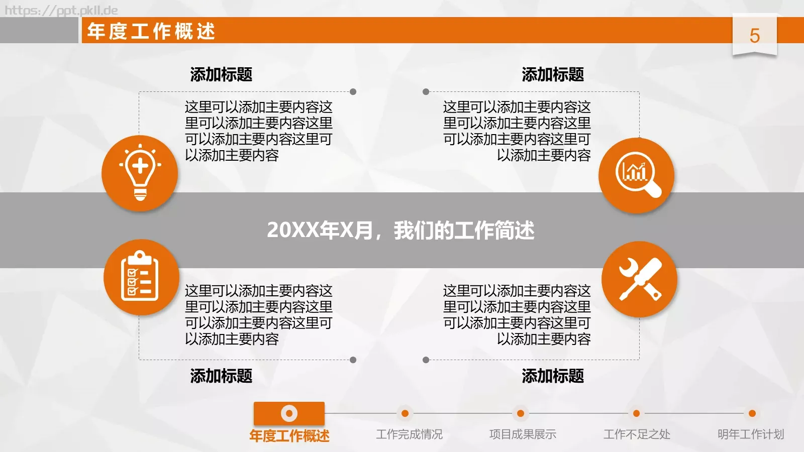 工作总结汇报与新年计划PPT模板 第 5 页预览图