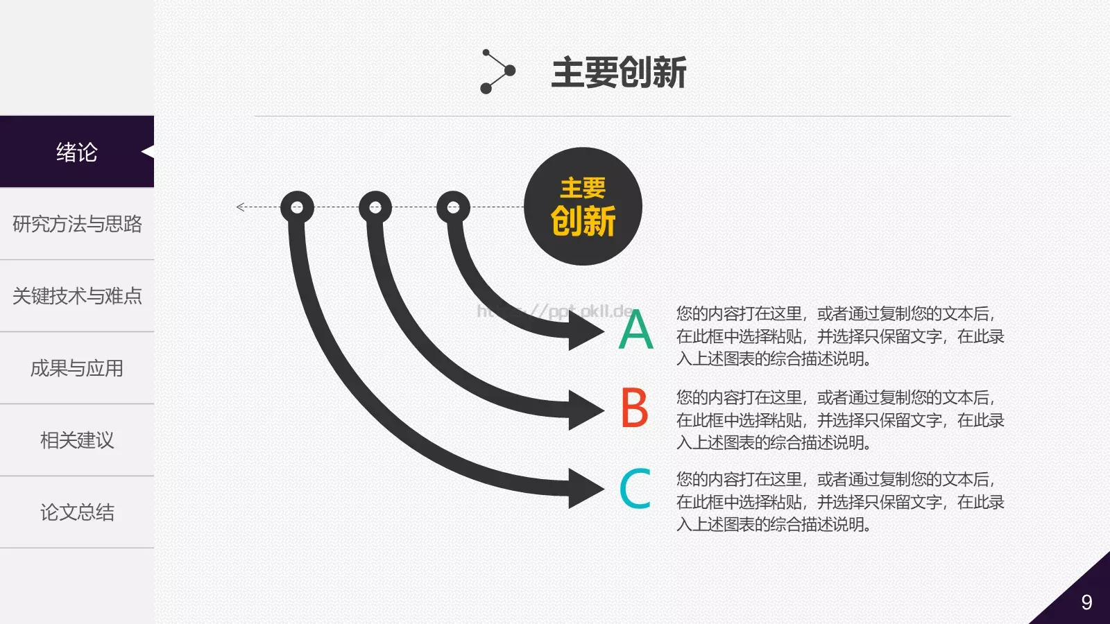 大学院系答辩简历PPT模板 第 9 页预览图