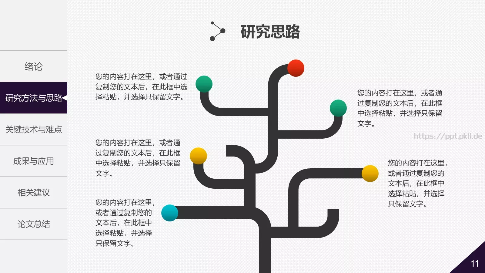 大学院系答辩简历PPT模板 第 11 页预览图