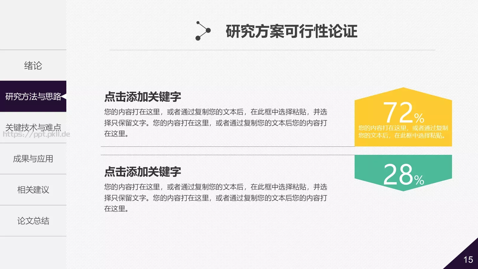 大学院系答辩简历PPT模板 第 15 页预览图