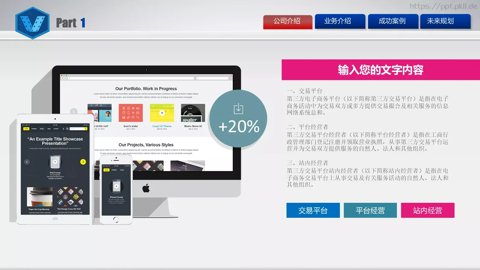 电子商务公司介绍PPT模板 第 3 页缩略图
