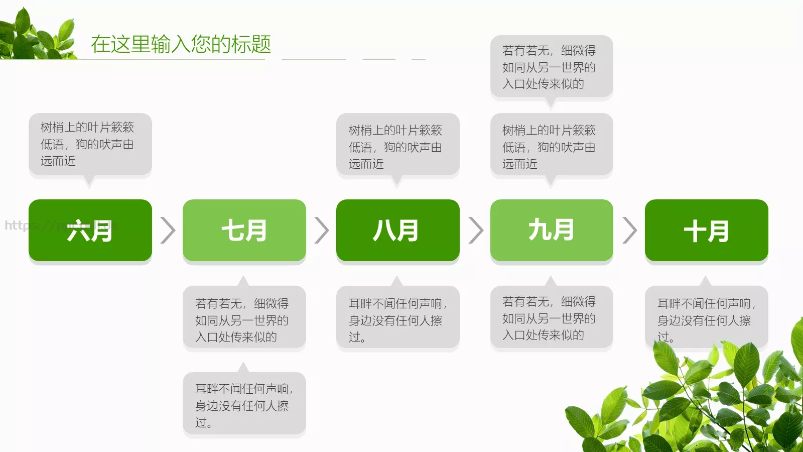 夏日绿叶演示模板 第 12 页预览图