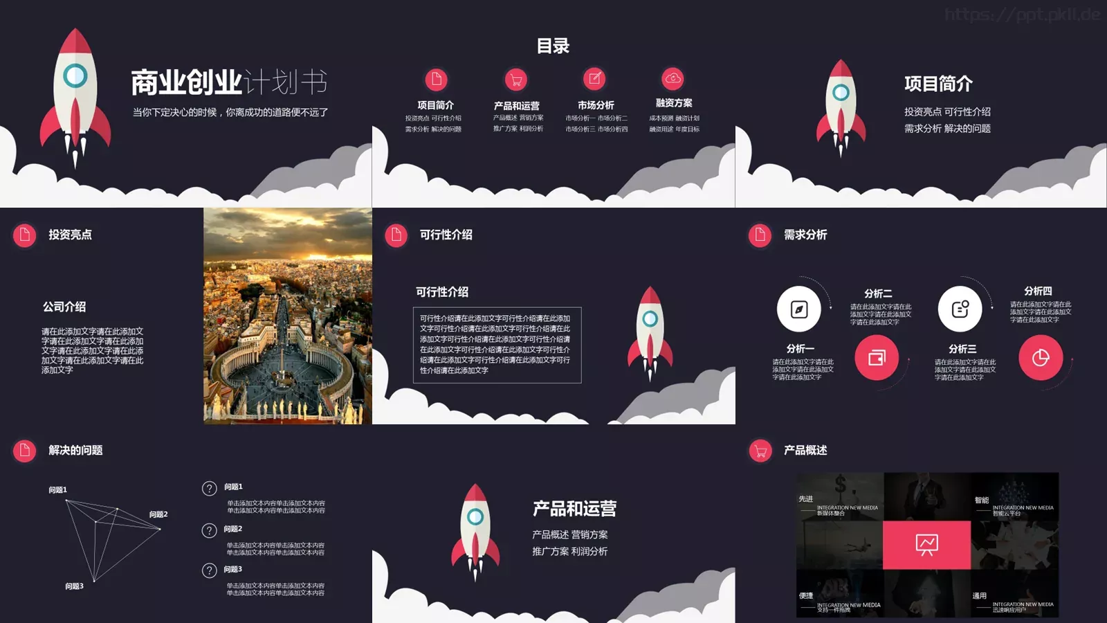 商业创业商务汇报PPT模板 第 2 页缩略图