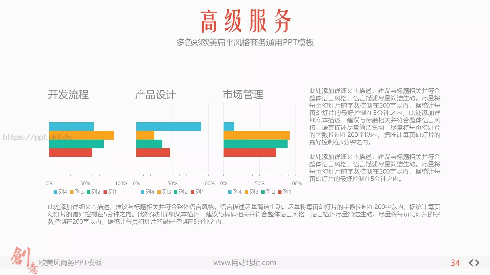 多色彩欧美扁平商务汇报PPT模板 第 34 页预览图