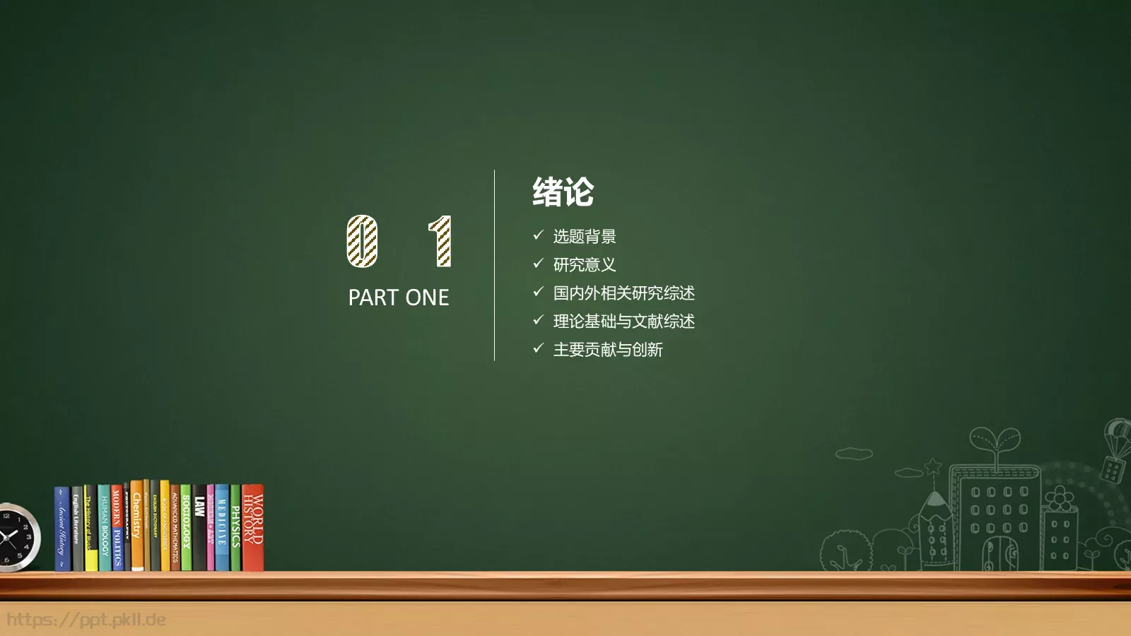 创意黑板毕业答辩PPT模板 第 3 页缩略图