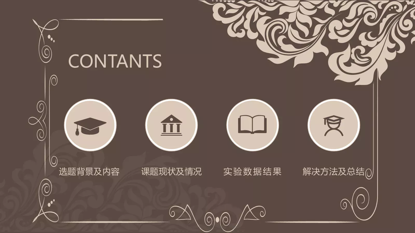 古典花纹毕业答辩模板 第 2 页缩略图