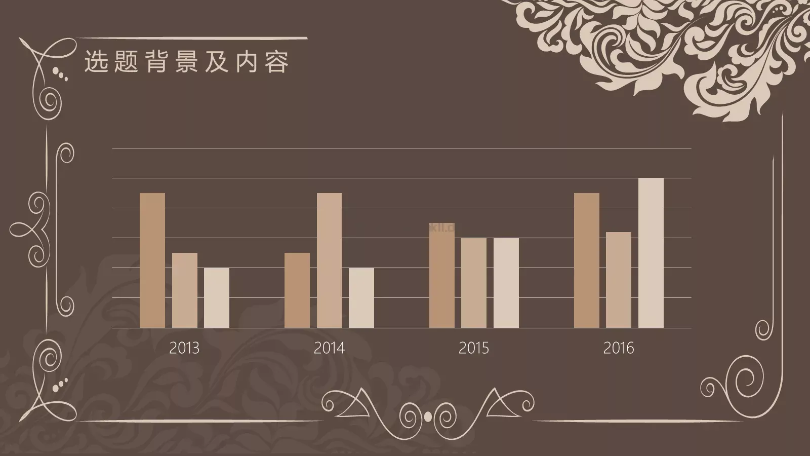 古典花纹毕业答辩模板 第 6 页预览图