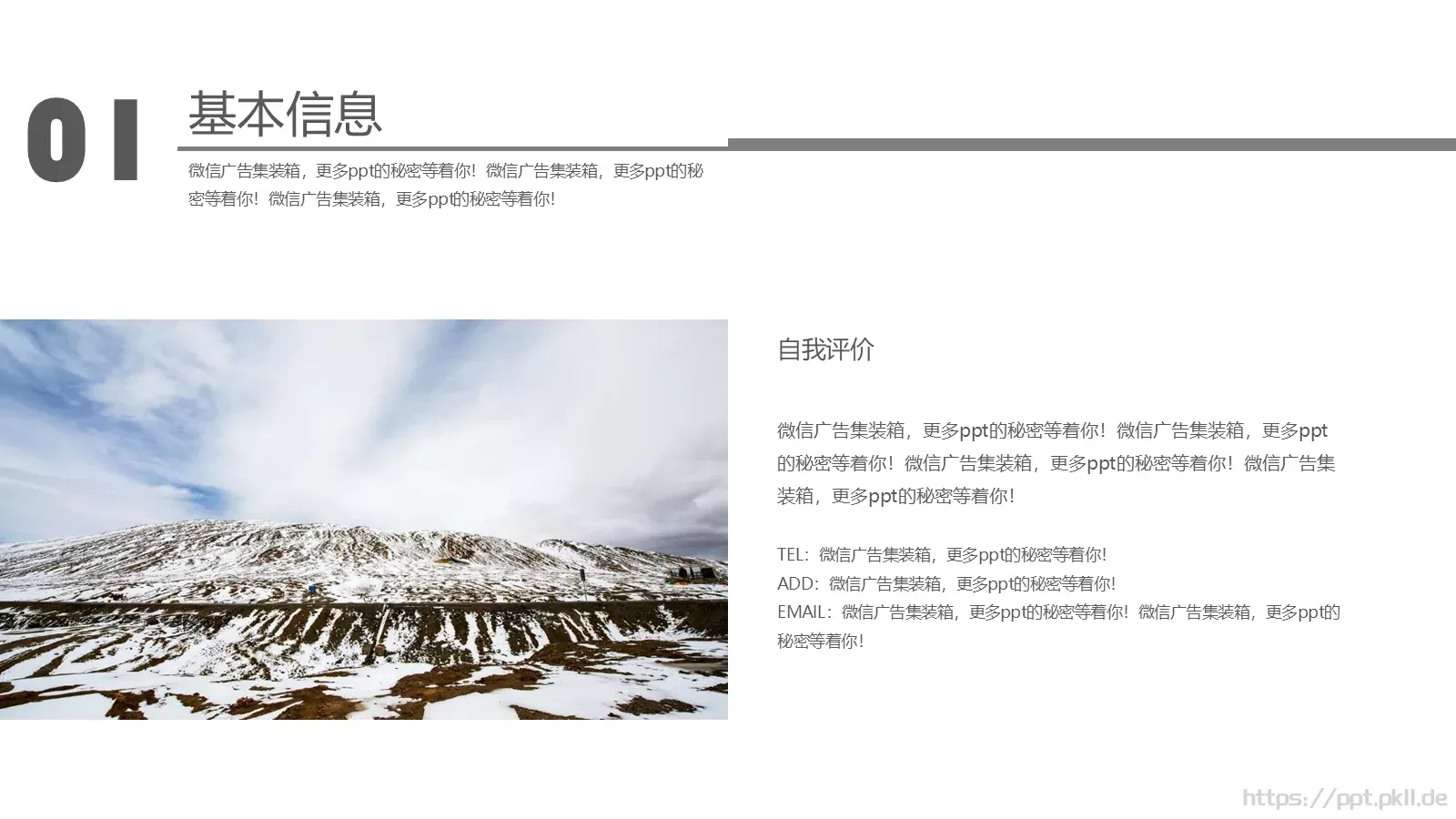 个人简历PPT模板 第 4 页缩略图