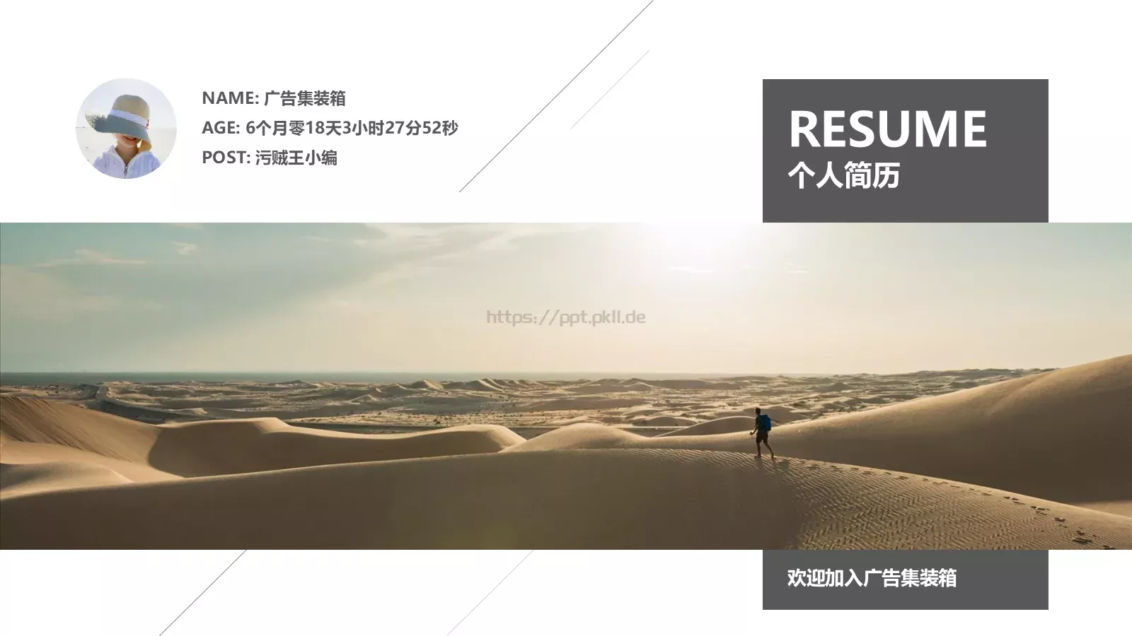 个人简历PPT模板 第 17 页预览图