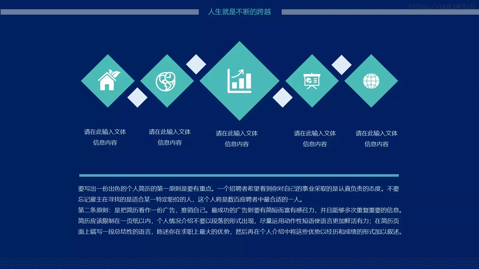 个人简历PPT模板 第 4 页缩略图