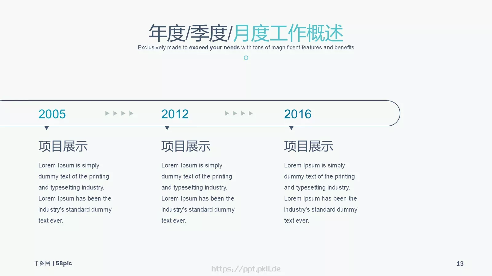 年度工作总结与计划PPT模板 第 13 页预览图