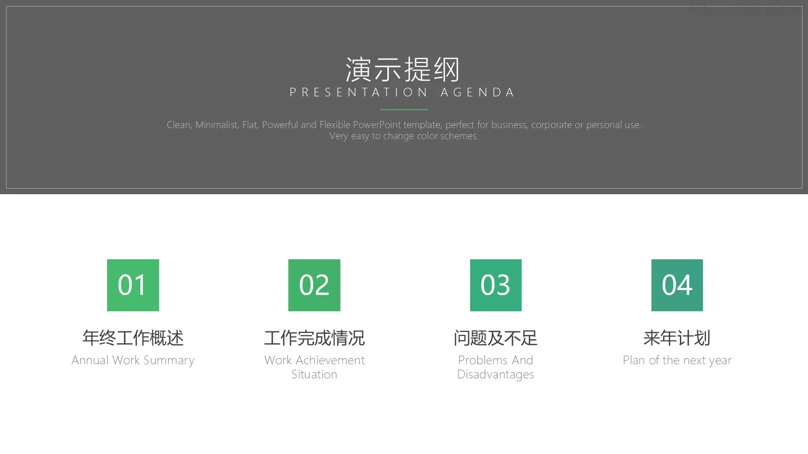 年终总结汇报PPT模板 第 2 页缩略图