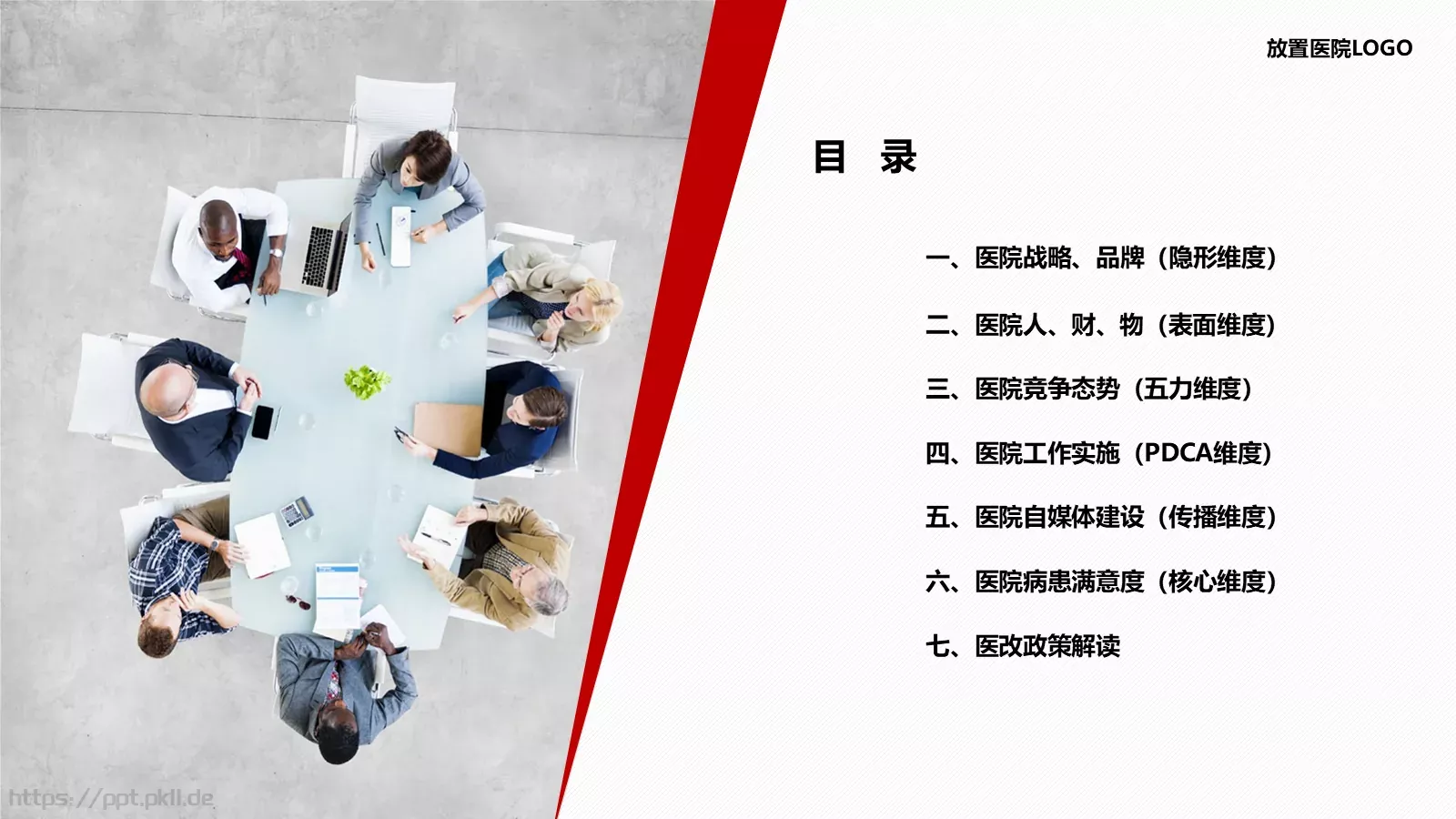 医院年度工作总结报告PPT模板 第 6 页预览图