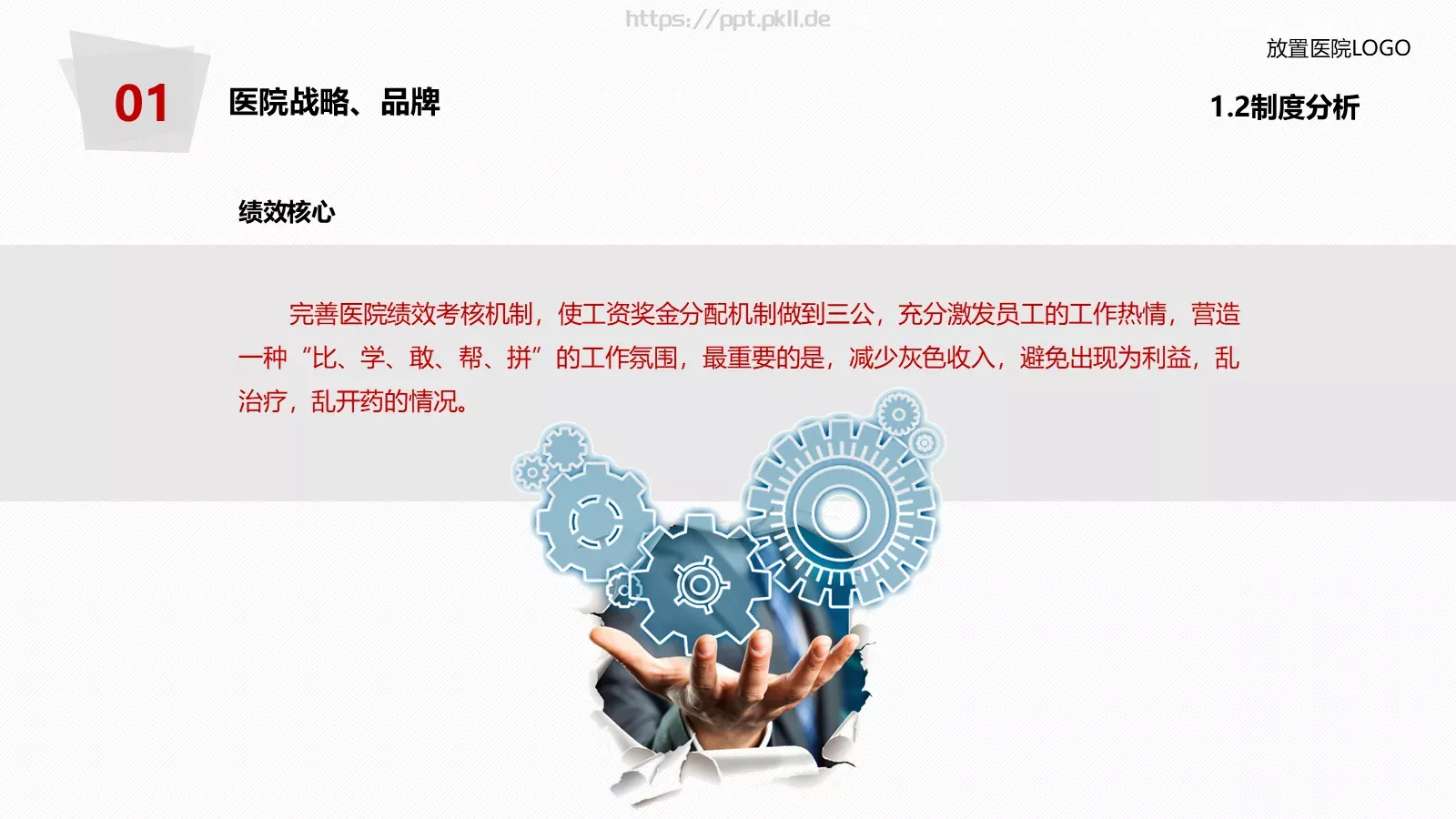 医院年度工作总结报告PPT模板 第 11 页预览图