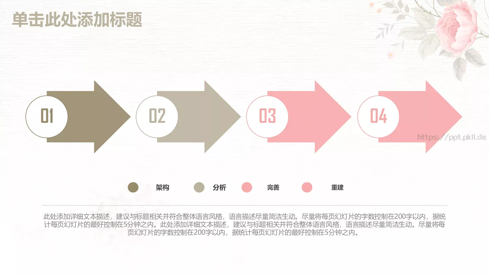 唯美手绘花朵工作计划PPT模板 第 12 页预览图