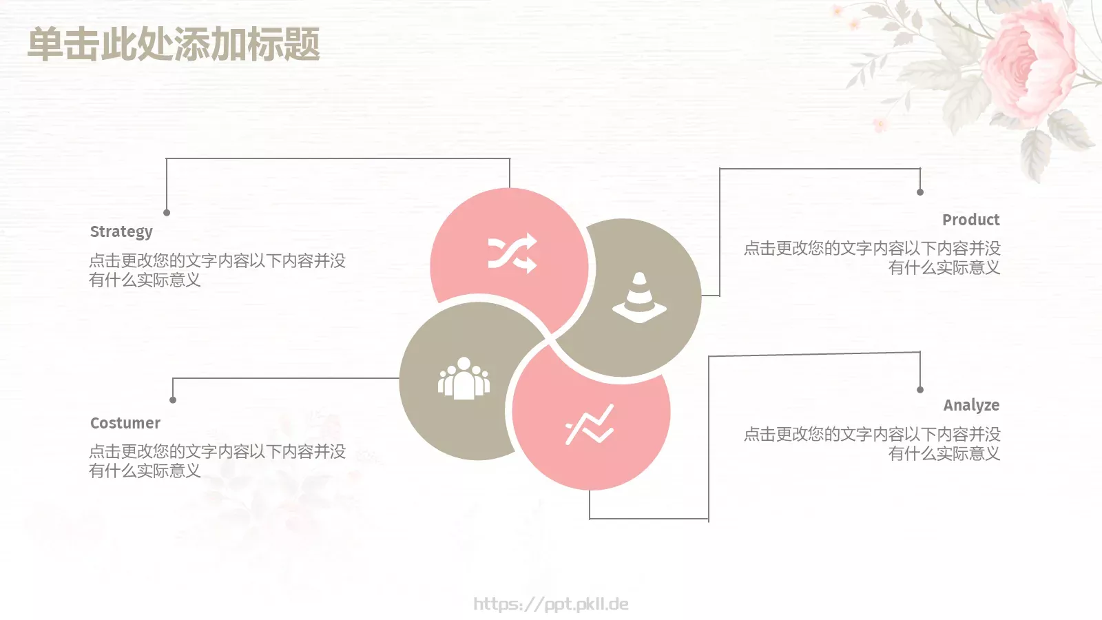唯美手绘花朵工作计划PPT模板 第 23 页预览图