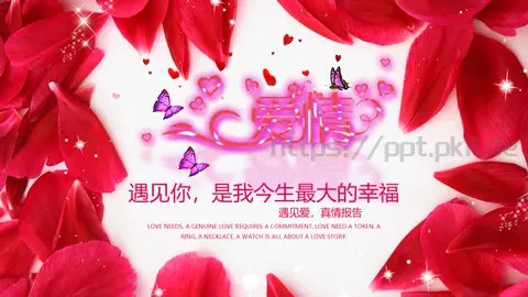遇见爱真情告白PPT模板 缩略图