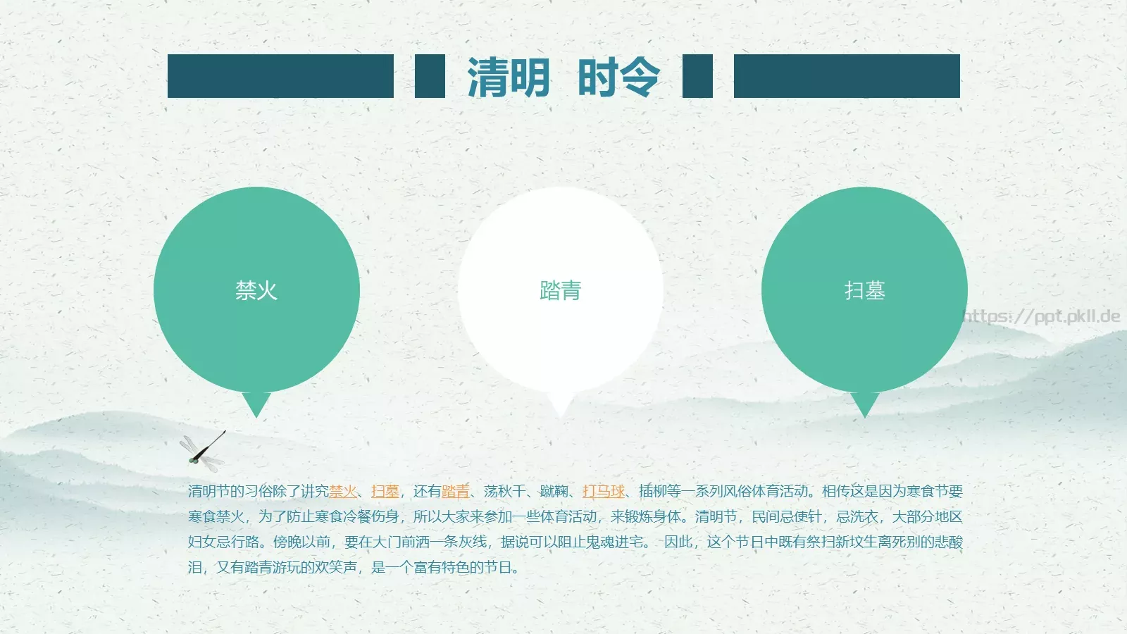 民族传统二十四节气清明节PPT模板 第 11 页预览图
