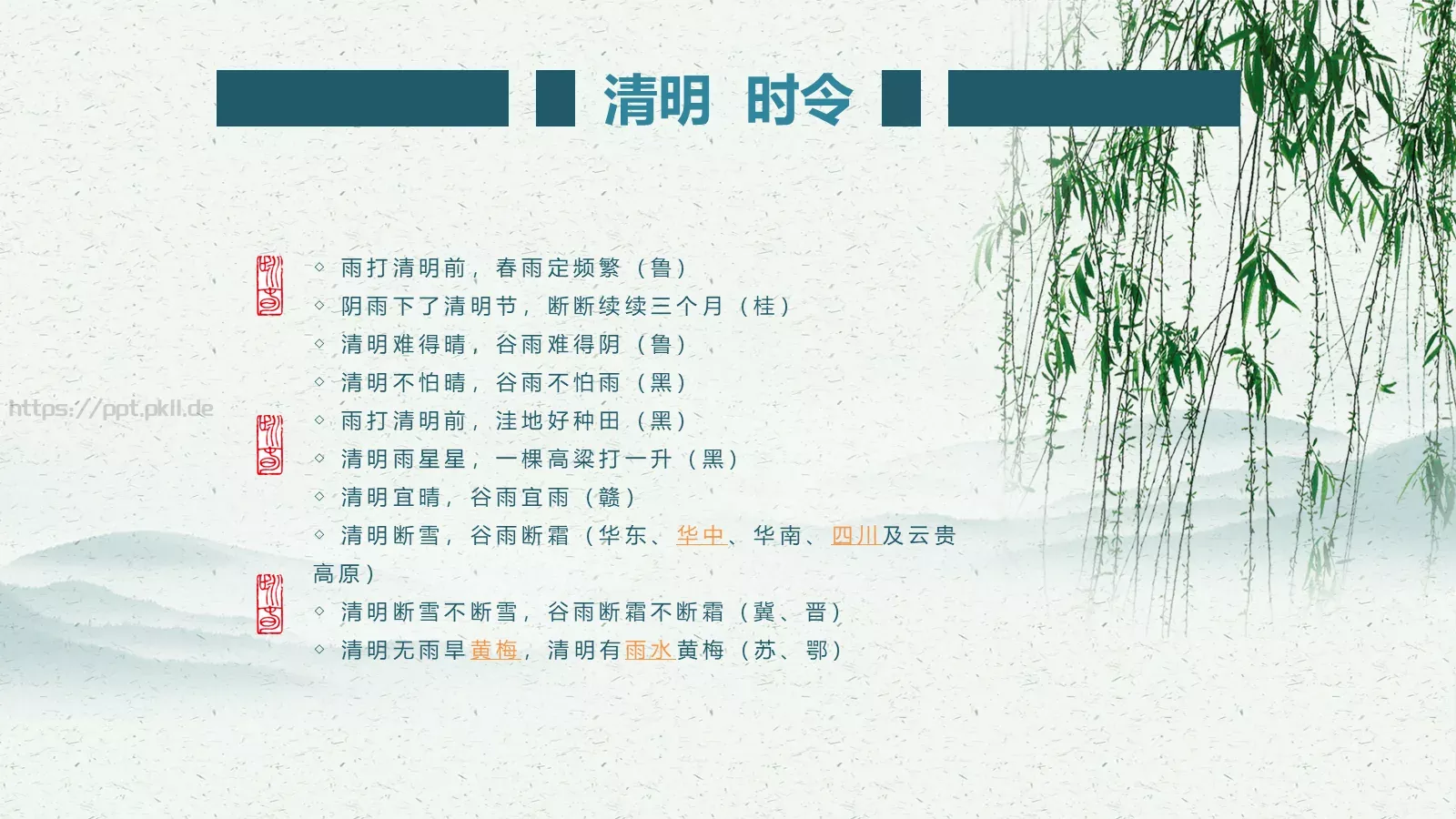 民族传统二十四节气清明节PPT模板 第 23 页预览图