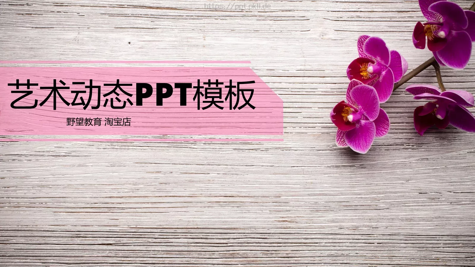 唯美艺术工作汇报PPT模板 封面图