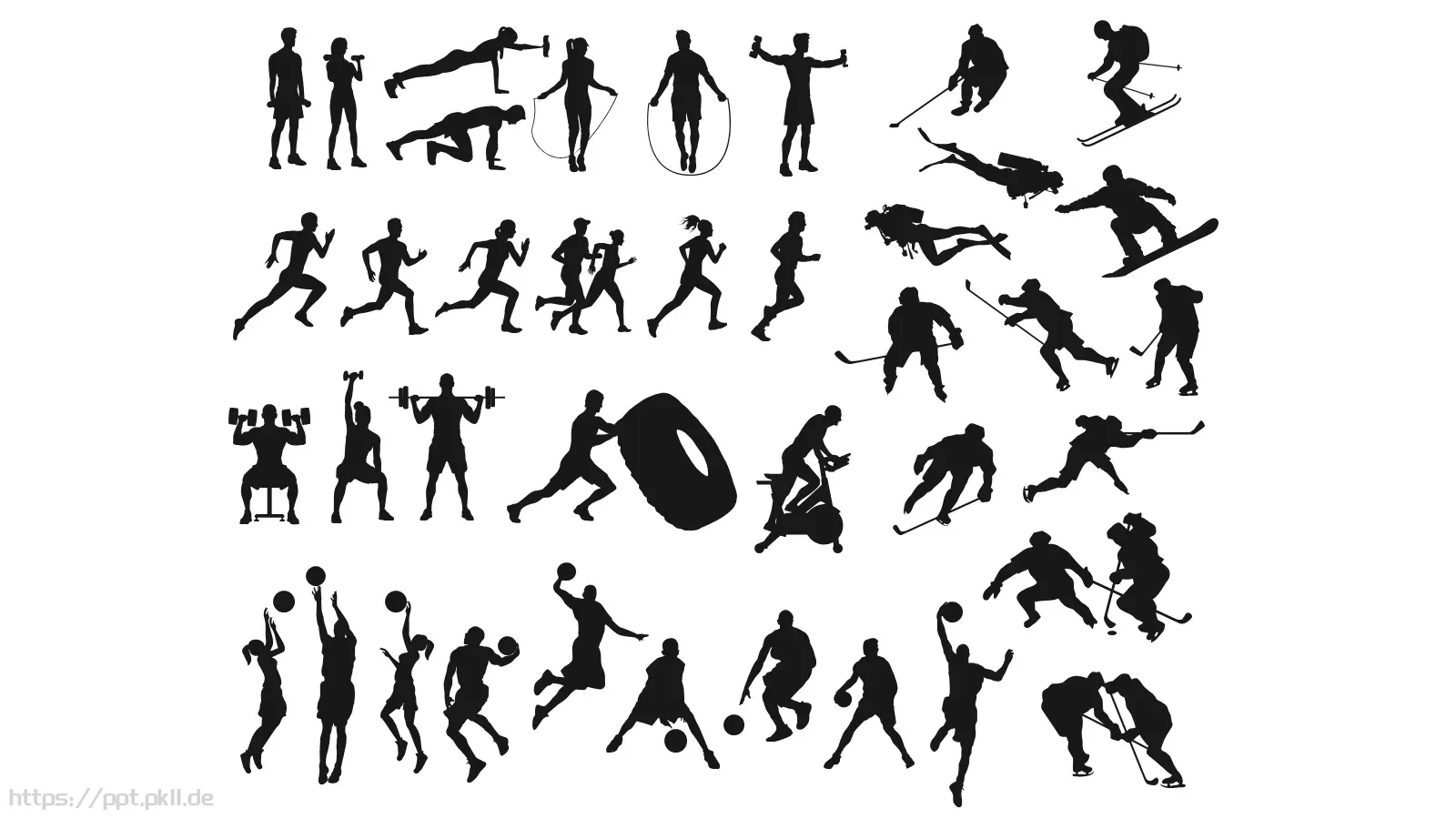 800+剪影图形素材PPT模板 封面图