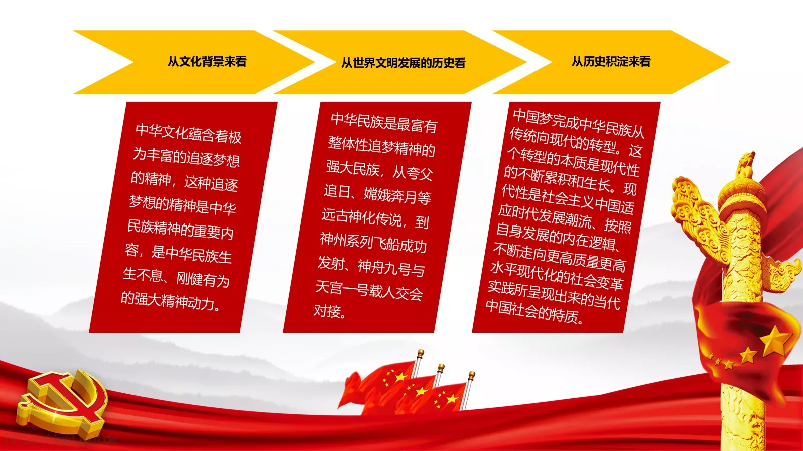 党课学习材料：中国梦深刻含义PPT模板 第 19 页预览图