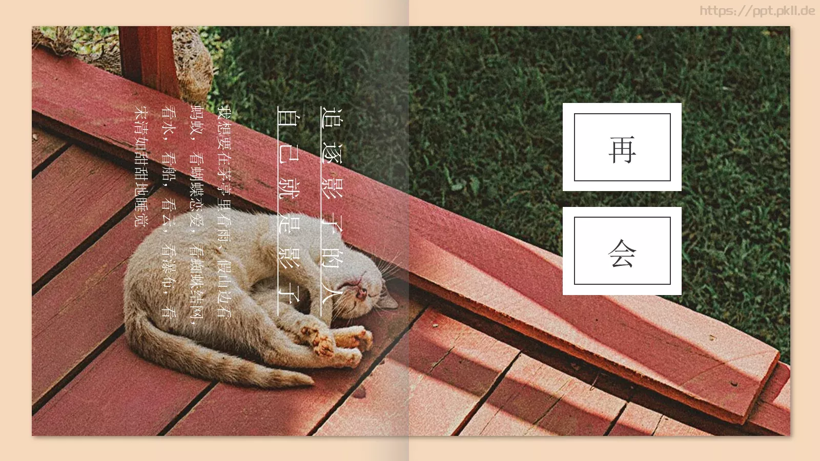 追逐影子的人文艺手帖画册PPT模板 第 20 页预览图