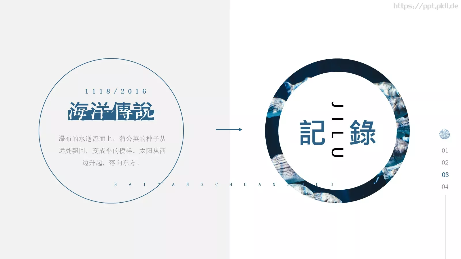 海洋传说图文混排文艺PPT模板 第 16 页预览图