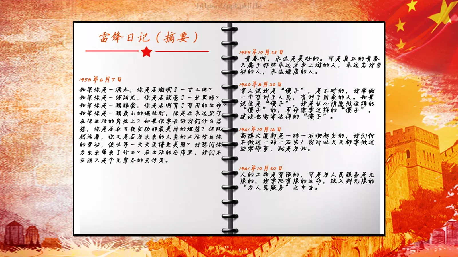 JT设计分享学习雷锋 (03PPT模板 第 14 页预览图