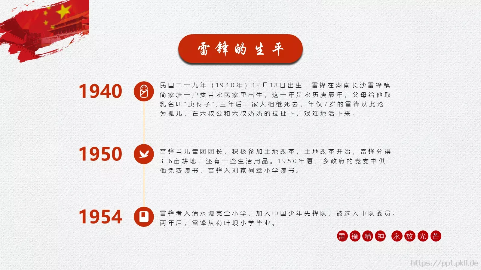 党政党建雷锋精神PPT模板 第 5 页预览图
