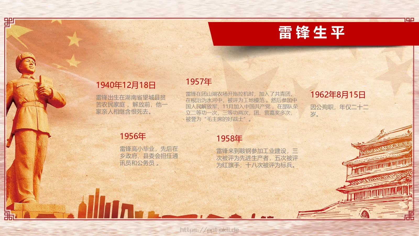 学习雷锋主题活动PPT模板 第 7 页预览图