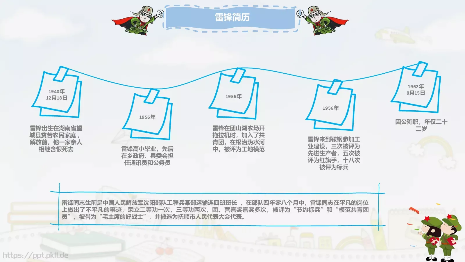 毕业答辩学雷锋纪念日PPT模板 第 5 页预览图