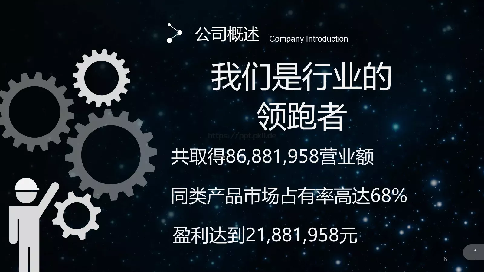 璀璨星空企业宣传通用PPT模板 第 6 页预览图