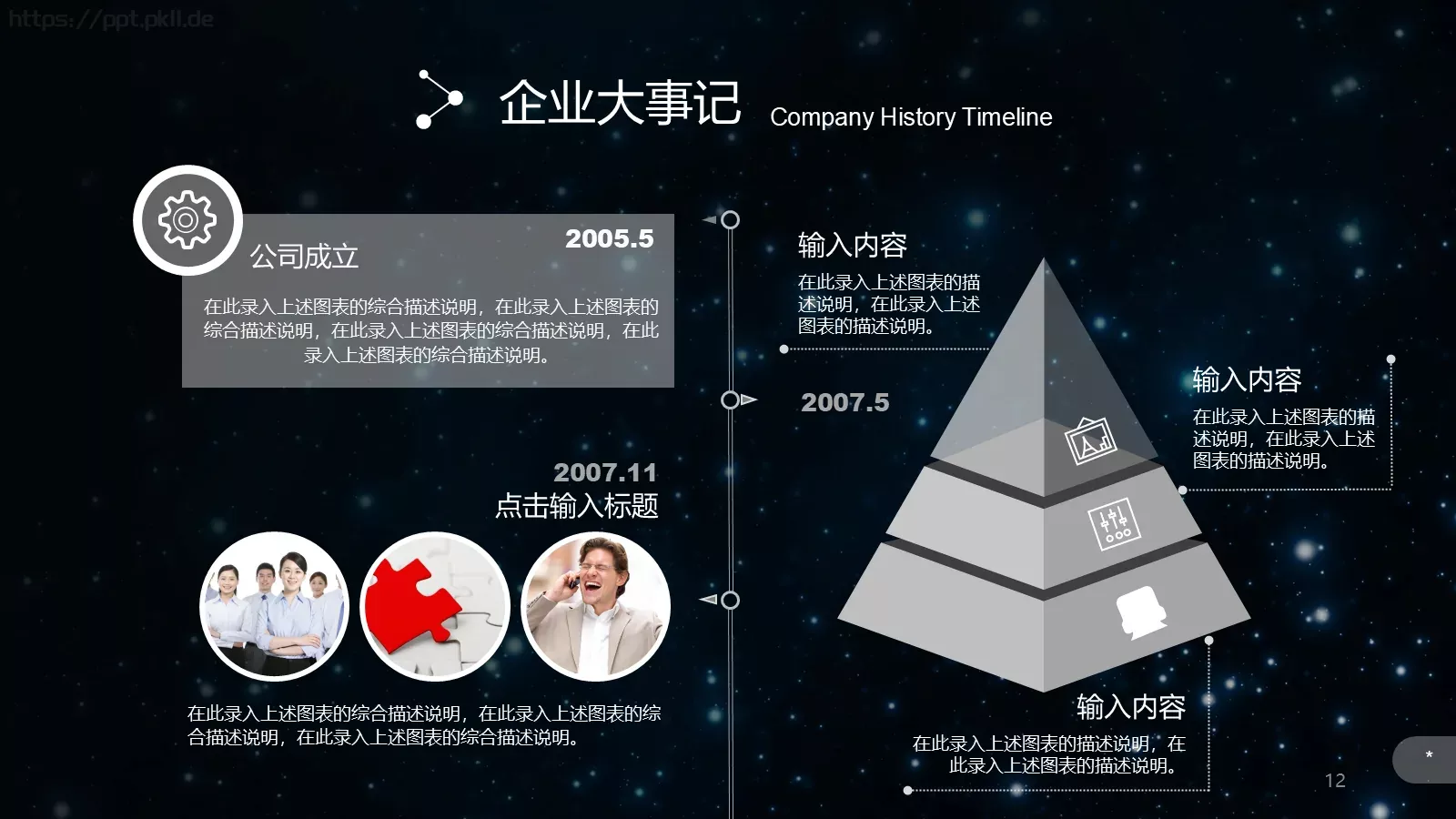 璀璨星空企业宣传通用PPT模板 第 12 页预览图
