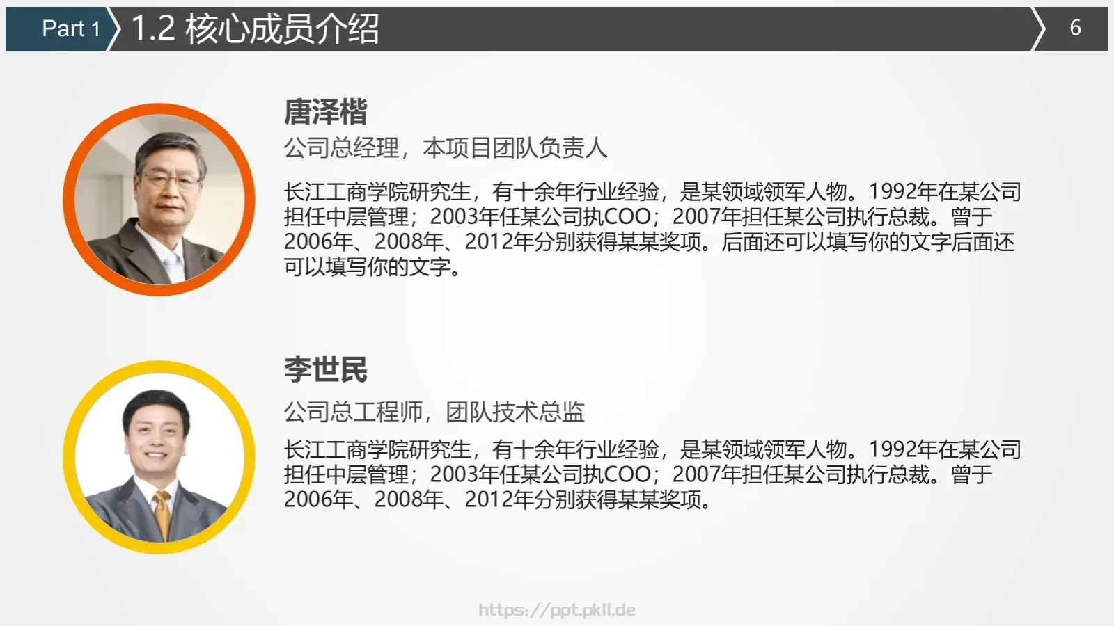 商业计划书PPT模板 第 6 页预览图